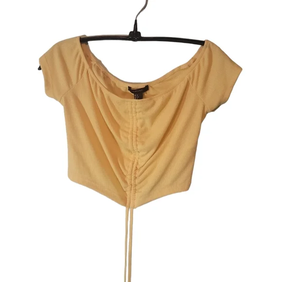 Forever 21 | Tops | Forever 2 Yellow Crop Drawstring Middle Boat